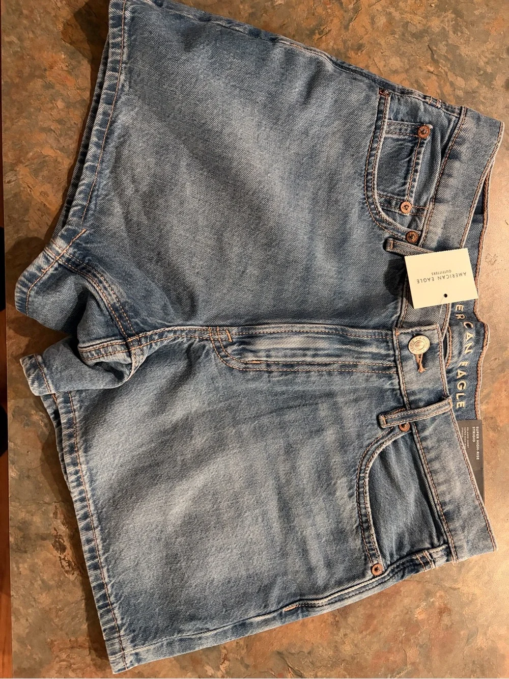 American Eagle Outfitters High-Rise Light Blue Denim Shorts